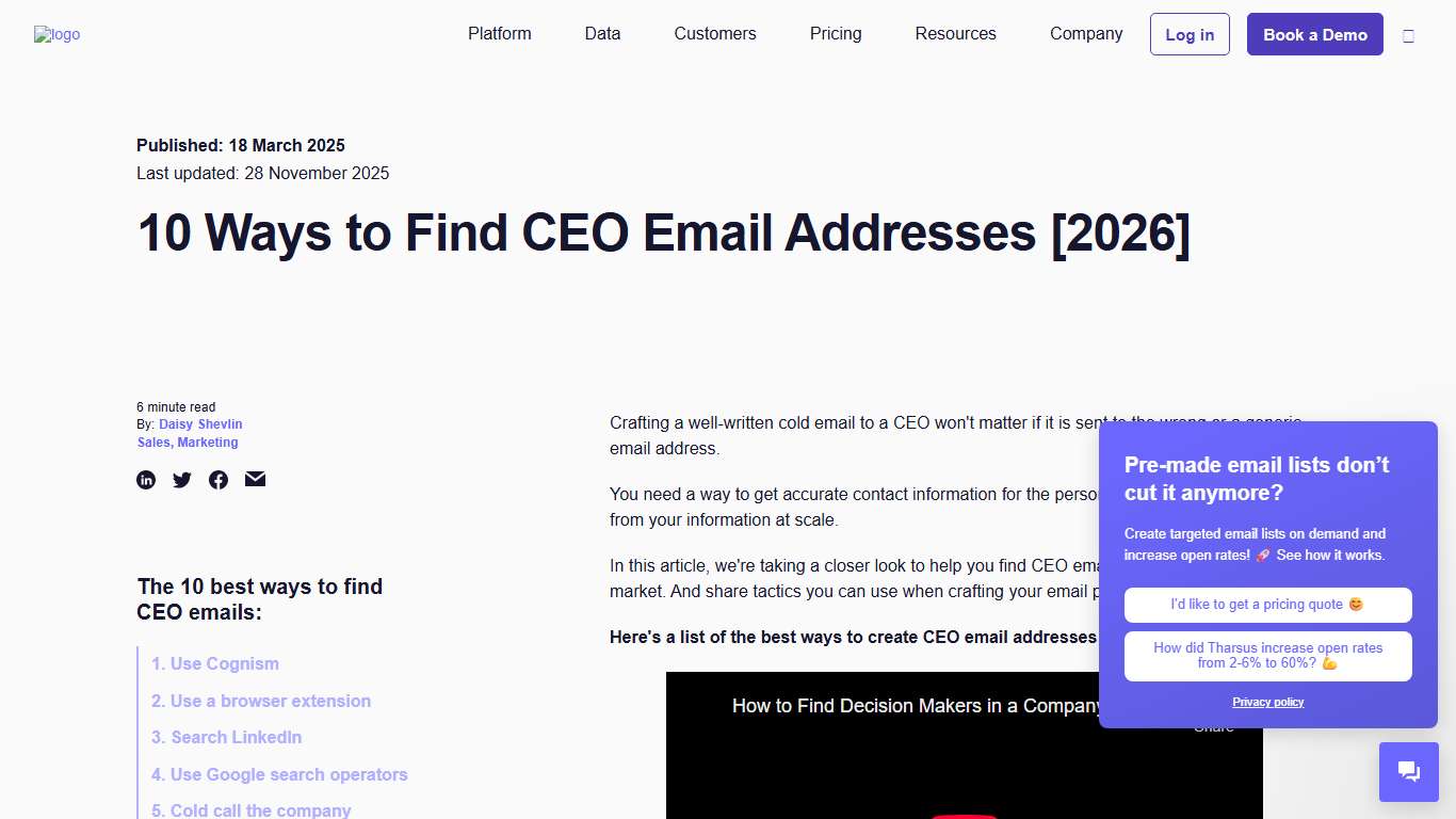10 Ways to Find CEO Email Addresses [2026]